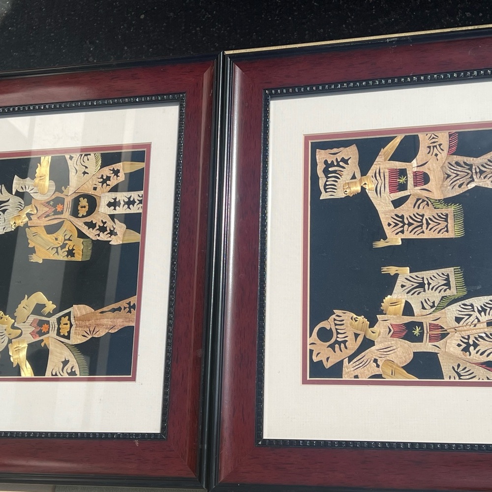 Elegant Framed Art with Gold and Black Accents